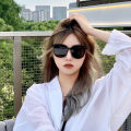 2023 New Sunscreen Square Large Frame Personality Glasses GM Bright Black Plain Tone Sunglasses UV Resistant Womens Summer Retro Slim Eyeglasses Fashion Accessories. 