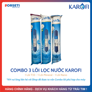 Bộ 3 Lõi Chức Năng 568 Karofi Gồm T33 Mineral Nano Silver Plus Dành Cho Các Máy Lọc RO Giúp Tạo Vị Bổ Sung Khoáng Và Diệt Khuẩn Cho Nước