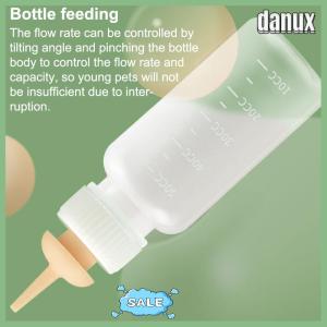 danux Pet Kitten Feeding Bottle Nipple Feeder Can Squeeze Liquid Milk Nursing Bottle For Newborn Dogs Puppies Rabbits Hamster Cat