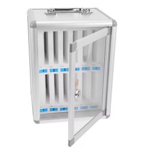 12 Slots Cell Phone Safe Deposit Box / Cell Phone Locker Cabinet / Wall-Mounted Handheld Cell Phones Storage Box