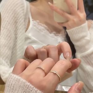 Cincin Zirkon💍法式锆石戒指 French Zircon Ring 小众轻奢设计高级感个性时尚叠戴百搭食指戒 Elegant Adjustable Ring Jewelry Women