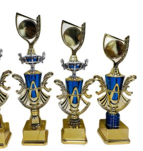 TROPHY FOR ALL OCCASION BLUE SILVER GOLD PLASTIC  1pc Random Size (UNBREAKABLE)