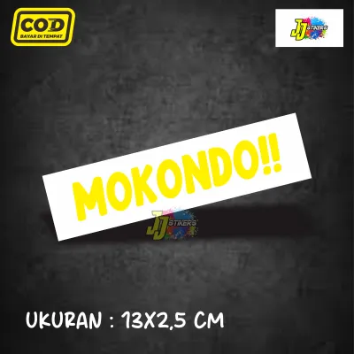 Stiker Mokondo berwarna pelangi dengan ukuran 13x25 cm.