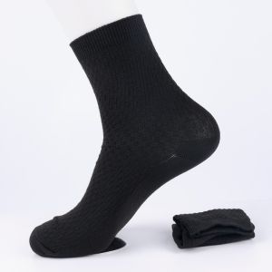 5Pairs Bamboo Fiber Mens Socks Casual Solid Color Cotton Socks Business Antibacterial Socks Breathable Men Socks Soft Crew Casual Socks