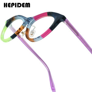 HEPIDEM Acetate Gọng kính phụ nữ thiết kế thương hiệu cao cấp Mắt Mèo Kính Mắt Nhật Bản handmade cảnh tượng dày kính mắt mèo 9392