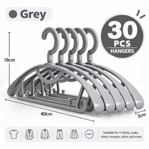 [Sg Stock]30 Pcs Household Hangers Without Traces Non-Slip Hangers Household Clothes Support Plastic Student Hangers