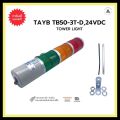 TOWER LIGHT TAYB TB50-3T-D, 24VDC,220VAC 3 สี ไม่มีเสียง ขายาว (L) ไฟติดค้าง. 