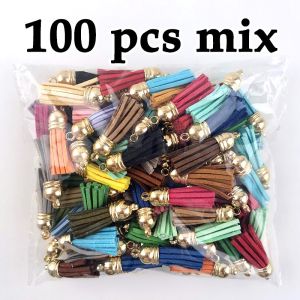 100PCS Tassels Keychain Leather Tassel Jewelry Making Tassel Charm Tassel Pendants DIY Craft Supplies