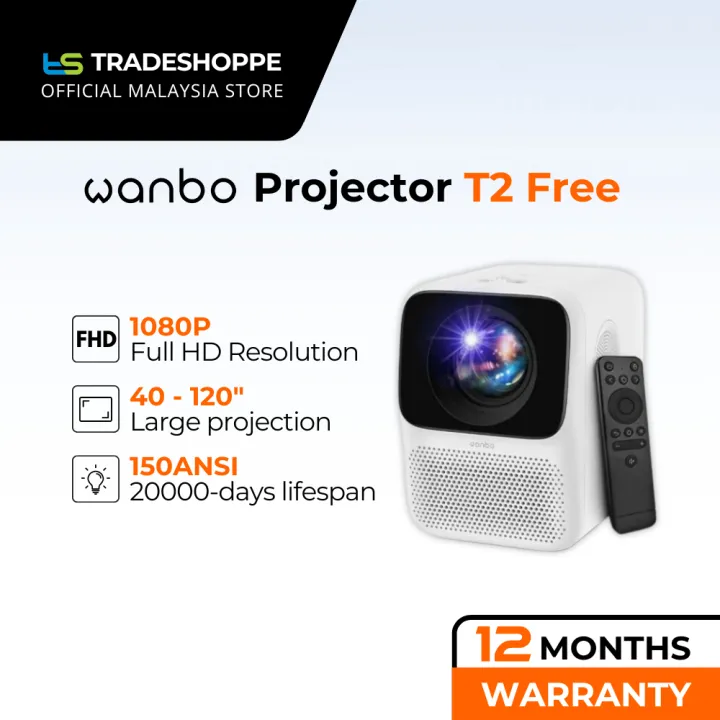 Wanbo Projector T2 Free - 1080P Full HD 40 - 120" Projection