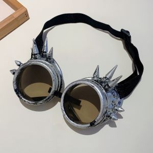 NOER Tinted Round Lenses Steampunk Vintage Style Decorative Spikes Costume Eyewear Fashion Adjustable Elastic Strap Cosplay Cosplay Costumes