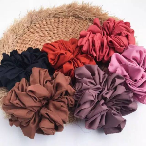 Scrunchie Ikat Rambut Kunciran Medium Ikat Rambut Korea Hijab Gelang Bahan Cotton Voal Kekinian