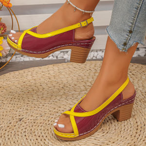 [Free Shipping] Plus-Size Fish-Mouth Wedge Sandals 2026 Summer New Collection Thick-Soled Roman Sandals For Women