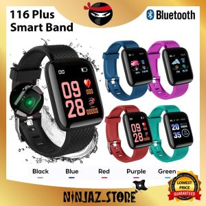 【The lowest price】2024 NEW 116 PLUS smart bracelet smart watch color screen IP67 waterproof Jam Tangan Cerdas wireless Bluetooth sports watch