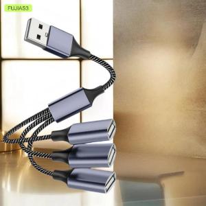 FUJIAS3 1Pcs USB Hub 2.0 Adapter Extender 3 In 1 USB Splitter Cable USB Power Splitter 1 Male To 3 Female For PC Printer U Disk Accessories