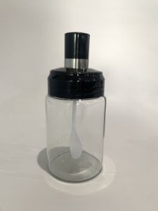 ขวดใส่เครื่องปรุงอาหาร กระปุกใส่เครื่องเทศ วัสดุเป็นแก้ว พร้อมช้อนตักในตัว ขนาด 250ml#C053