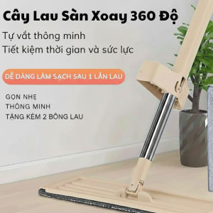Cây Lau Sàn Xoay 360 Độ Tự Vắt Thông Minh – Gọn Nhẹ Tặng Kèm 2 Bông Lau Lau Nhanh Khô Tiết Kiệm Thời Gian