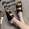 Julyya Sandals For MEN & Women Two-Strap With Adjustable Buckle Couple Flat Slippers. 