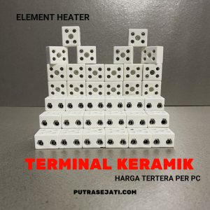 Terminal Keramik Tahan Panas 2 Hole | Element Pemanas Heater | Harga /pc