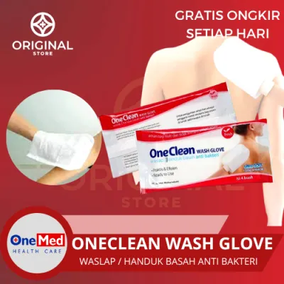 ONECLEAN ONE CLEAN WASH GLOVER WASLAP HANDUK BASAH ANTI BAKTERI ISI 4 PCS - ONEMED