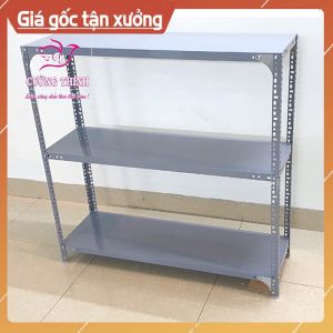 Kệ sắt V lỗ đa năng 3 tầng Dài 08m x Rộng 03m x Cao 08- 1m. Lắp ghép đa năng