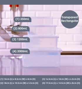 4 boxes/set Microwave Safe Container Food Fridge Storage Box BPA Free Air Vent Kotak Bekas Makanan 4合1微波炉食物储存盒