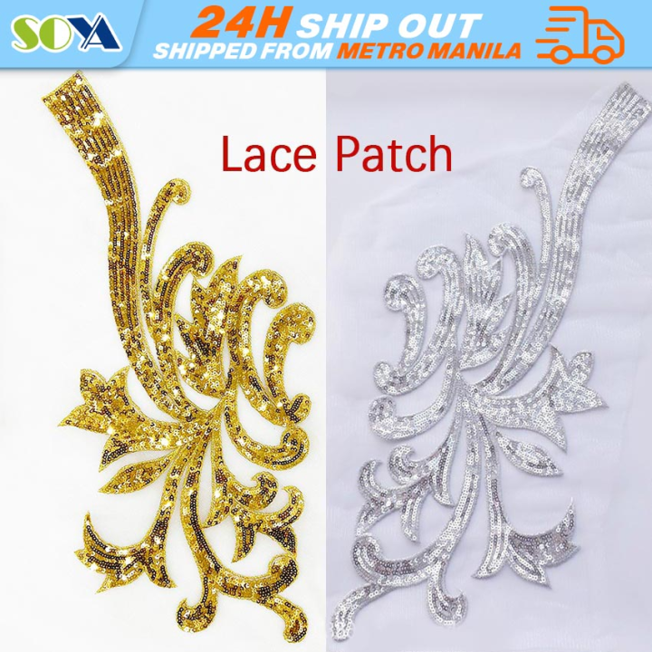 chinese dress ladies 1PC of V Shape Floral Embroidery Bridal Wedding Dress Collar Chest Lac   iriz Lace