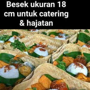 Besek ukuran 18 cm 40 pcs [20 WADAH + 20 TUTUP] untuk catering hajatan souvenir