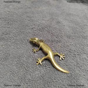 [COD] Fashion Change Gecko Figure Home Decor Small Ornaments Antique Brass Animal Figurines Tea Pet Desk Decorations Home Decor Accessories