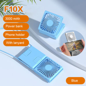 Huife Portable Foldable Hanging Neck Fan USB Rechargeable Mini Handheld Fan Travel Cooling Fan for Home Office Desk Outdoor Sports