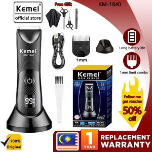 Kemei New Full Body Anti Water Hair Trimmer Multifunctional Shaving And Barber KM-1840 Ceramic Blade Waterproof Wet Dry With Charging Base
