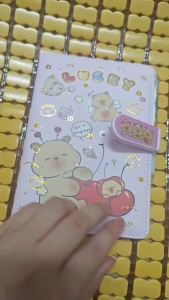 13.5*19.5cm Capybara Cartoon Password Book With Lock Diary Notebook Creative Hand Ledger With Gel pen Student Notepad Stationery Secretly Note Birthday Gift