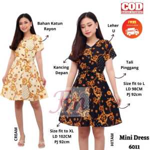 Femme Ols-Mini Dress Batik Katun Rayon Premium High Quality 6011