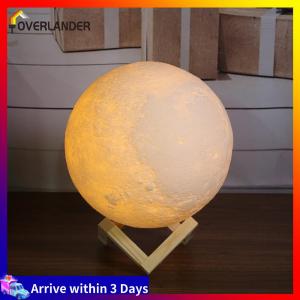 【Fast Shipping】 Indoor Lighting 3D Moon Night Light with USB Power and Touch Control for Cozy Home Decor