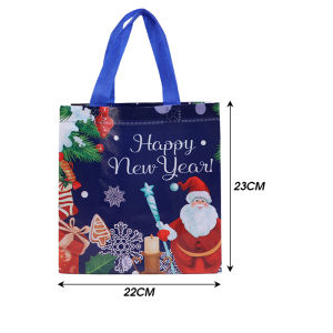 10 cái Túi xách giáng sinh dung tích lớn gấp tiện lợi tái sử dụng món quà giáng sinh túi bao bì Santa Claus không túi đan