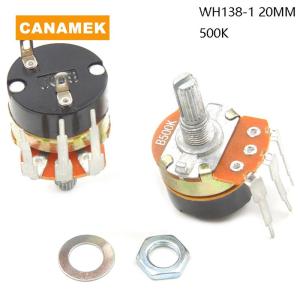 【CANAMEK】 1pc WH138-1 Adjustable Resistance Speed Regulator with Switch Potentiometer B500K