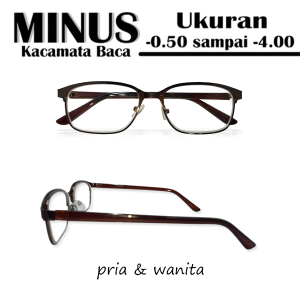 KACAMATA LENSA MINUS (-) Untuk Pria dan Wanita Frame Besi -0.50 s/d -4.00 Kacamata Untuk Rabun Jauh