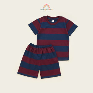 PEEWEE Kids Set Setelan Kaos Anak Striped Salur Garis Besar 1-10 Tahun