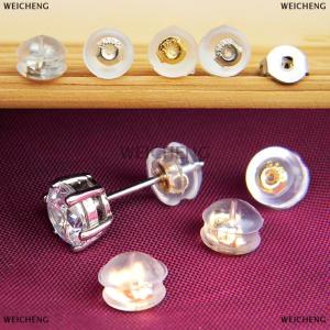 [COD] WEICHENG 10Pcs Soft Clear Earnuts Earrings Backs Plugs Stoppers Findings Useful Jewelry