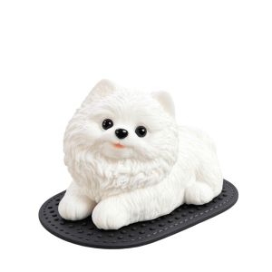 ALICE XU Silicone Dog Squishy Ornament Cute Simulation Pet Dog Car Ornament Creative Anti Slip Pad Car Dashboard Decor Car Auto Interior