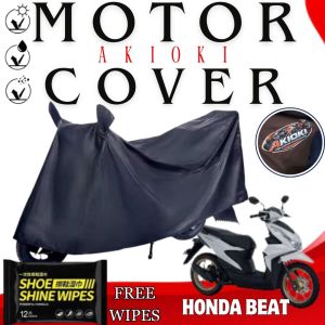 ROS HONDA BEAT Motorcycle Cover Universal Fit AKIOKI Motor Cover Black With Shoe Wipes & Storage Bag