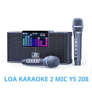 Loa Di Động Karaoke 2 Micro Hát Karaoke YS208 Bass Trầm Cực Chuẩn Công Suất 35W