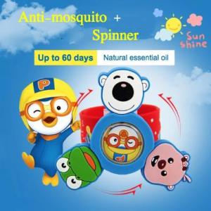 Cute Cartoon desgin Child Kids Anti Mosquito Repellent Band repellent bracelet with Spinner