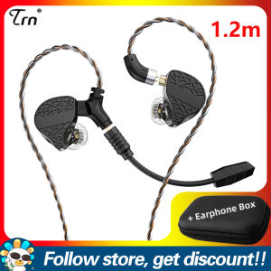TRN Mars Earphone 1DD + 1BA + 1Vibration Driver Wired DJ Monitors Headset Replaceable Audioplug Design Professional Gaming Headphone With Removable Game Microphone 10mm Full-range Dynamic Unit Earbuds For Smartphone PS4/5 Notebook Computers
