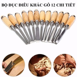 Bộ đục gỗ 12 món Dụng cụ chạm khắc gỗ chuyên nghiệp cho thợ mộc và thợ điêu khắc
