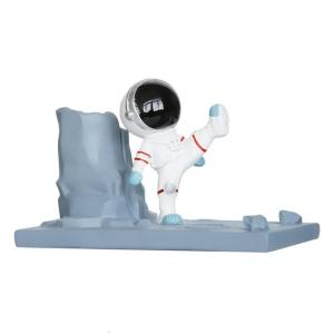 Upgrade Pen Holder with Phone Stand Astronaut Pencil Cup Spaceman Figure Pen Organizer Table Desk Cell Phones Stand Gift
