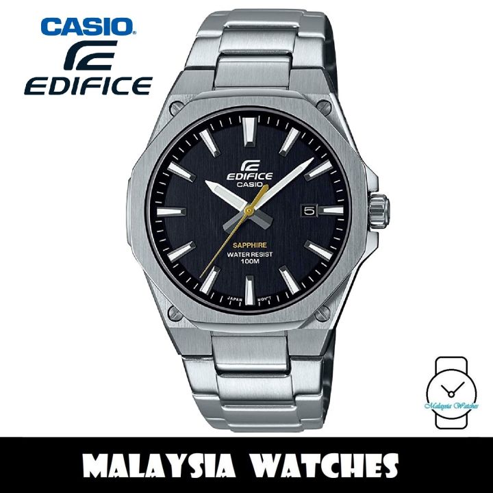 100% Original) Casio Edifice EFR-S108D-1A Quartz Black Dial Sapphire Glass  Stainless Steel Men's Watch EFRS108D EFRS108D-1A EFR-S108D-1AV EFR-S108D-1AVUDF