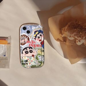 Compatible with iPhone case 14 Pro Max 11 13 Funny Crayon Shin-chan case 12 15 XR X Xs Max shockproof anti-drop clear 7