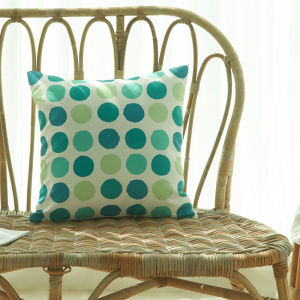ปลอกหมอนอิงจุดใบไม้สีเขียวกันน้ำ 45x45 ซม. โซฟาห้องนั่งเล่นสองด้านเก้าอี้สวนกลางแจ้งกอดปลอกหมอนปรับปรุงบ้าน