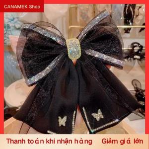 CS Vải Rhinestone Pha Lê Kẹp Tóc Bướm Lưới Bow Clip Tóc Mùa Xuân Clip Cho Phụ Nữ Hàn Quốc Phong Cách Thời Trang Phụ Kiện Tóc