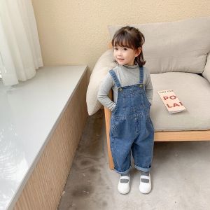 Denim Overalls Girls All-match Casual Pants Korean Style Jeans Baby Clothing Girl S Clothing Girls Pants